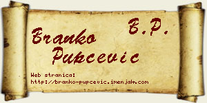 Branko Pupčević vizit kartica